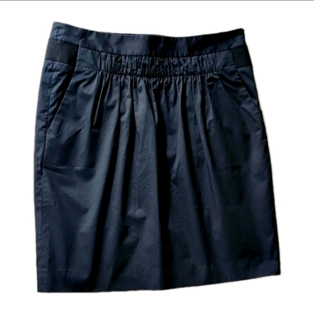 Banana Republic Black Smocked Mini Tulip Skirt O 29" Waist Contemporary Office